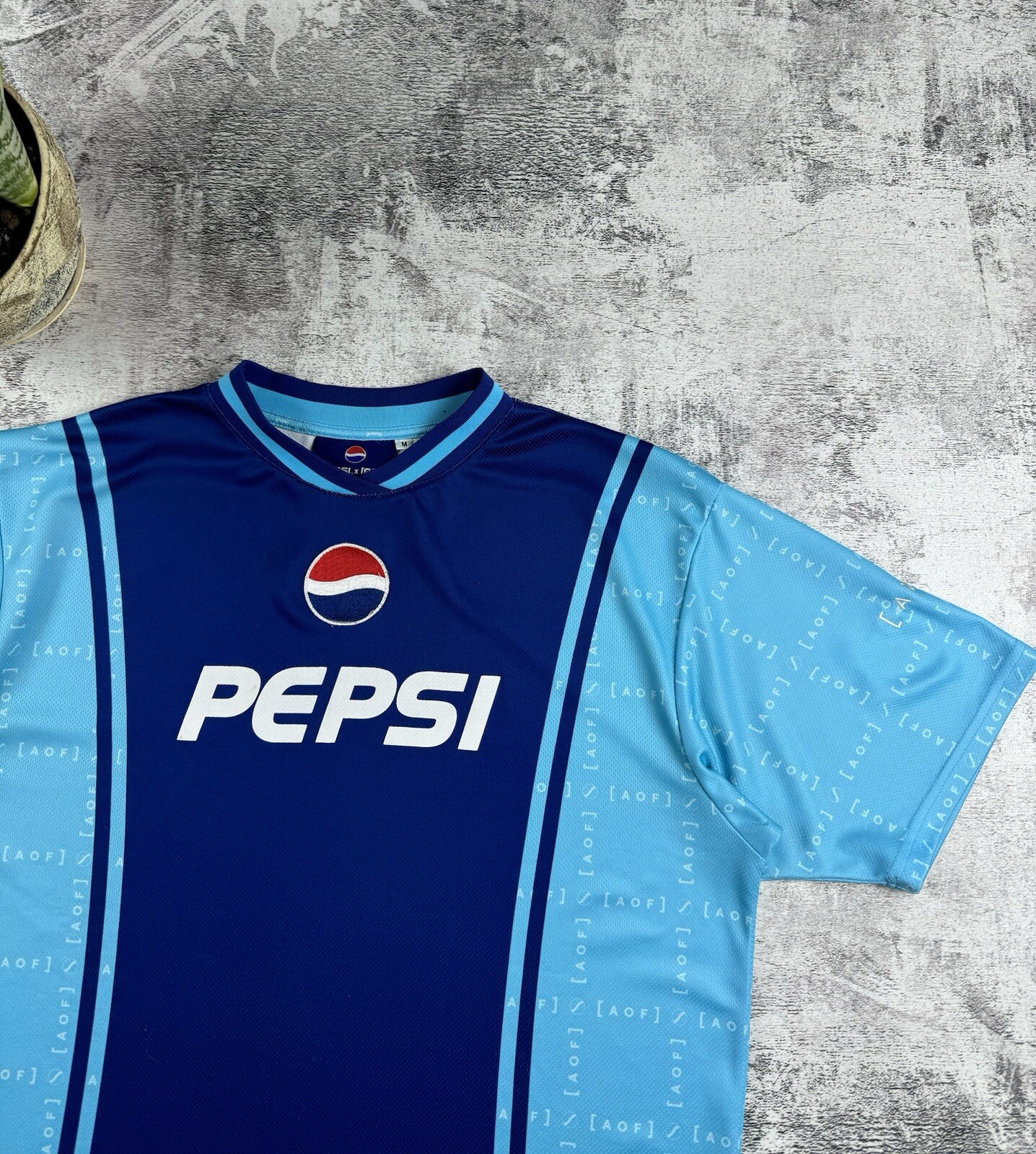 Vintage RARE Pepsi X AOF Art Of Football 90S 00S Jersey Soccer Y2K T Shirt Tee gallery