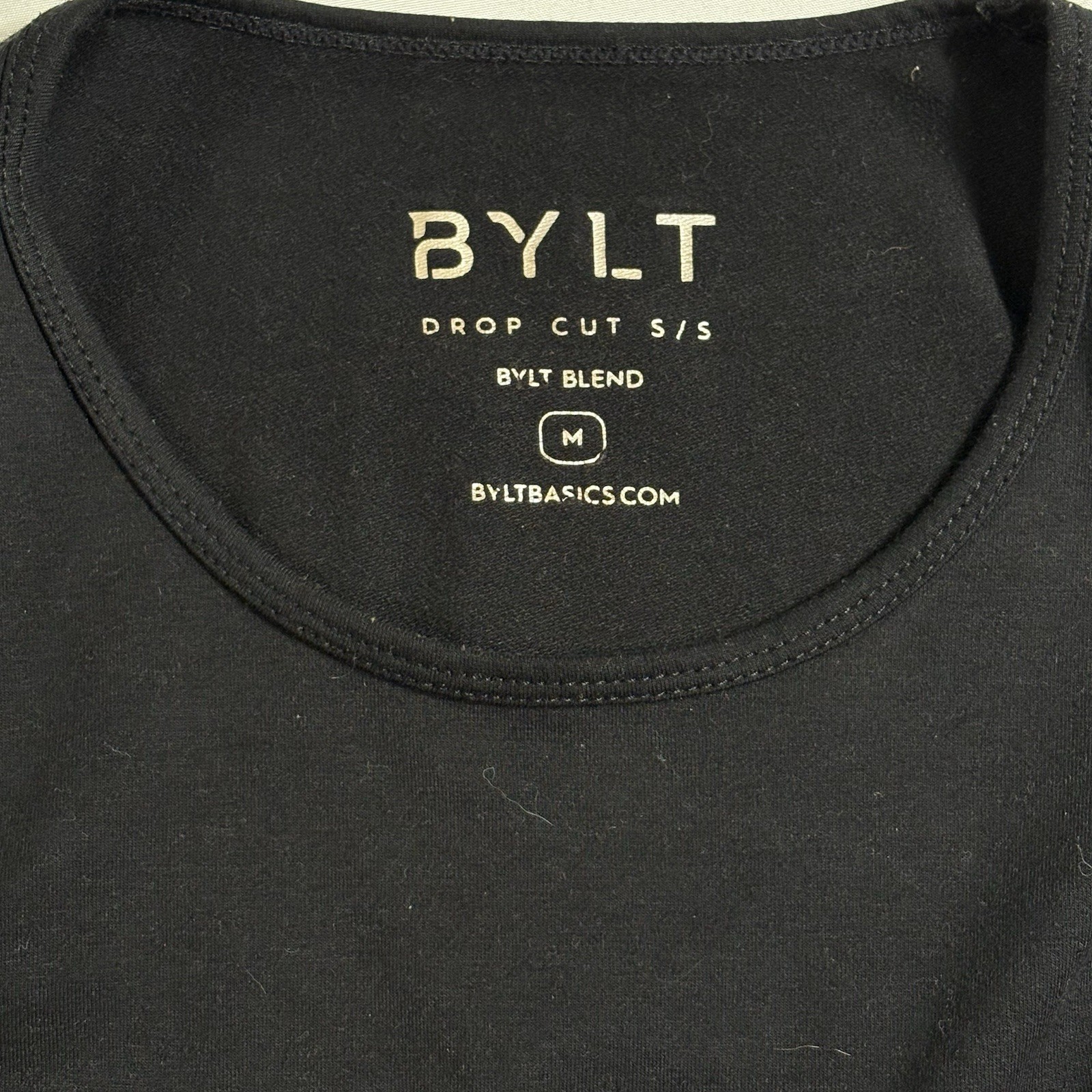 BYLT Drop Cut Short Sleeve T-Shirt Black Mens Size M Premium Basics Athletic Fit gallery