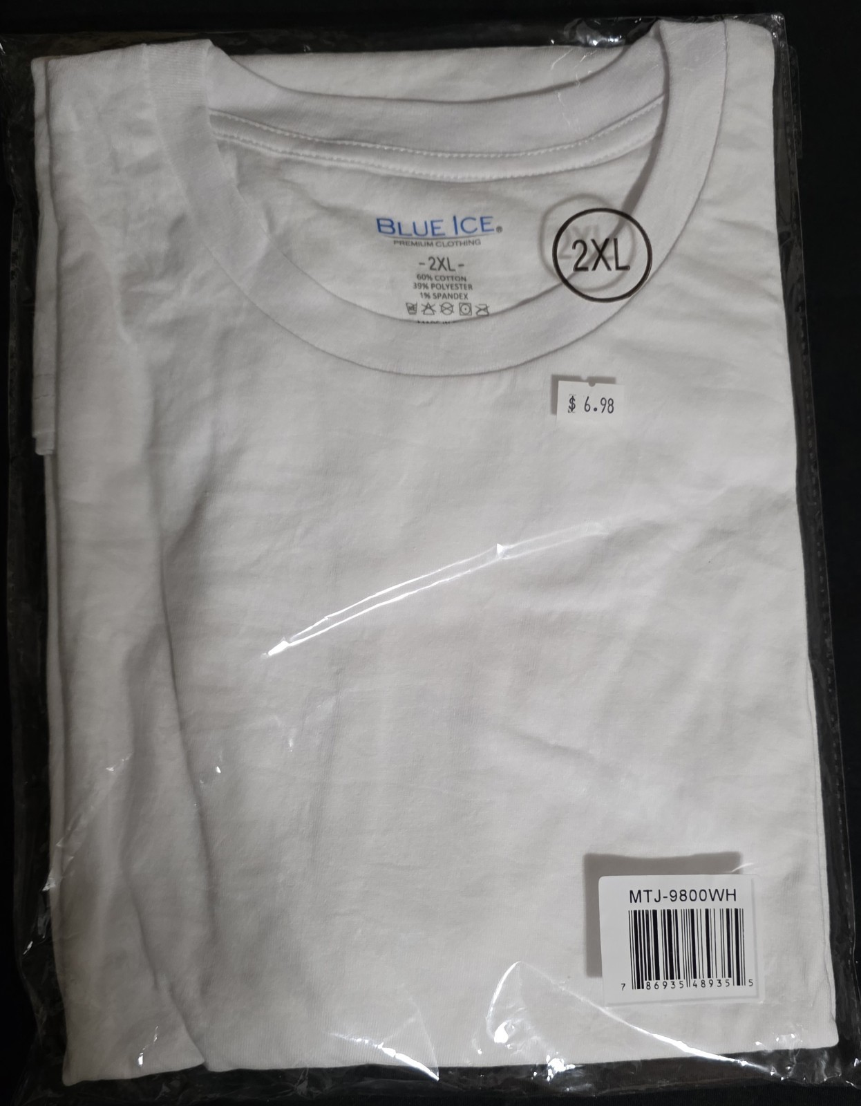 Blue Ice Men’s Short Sleeve Crew Neck Classic T-shirt size XXL New in Package