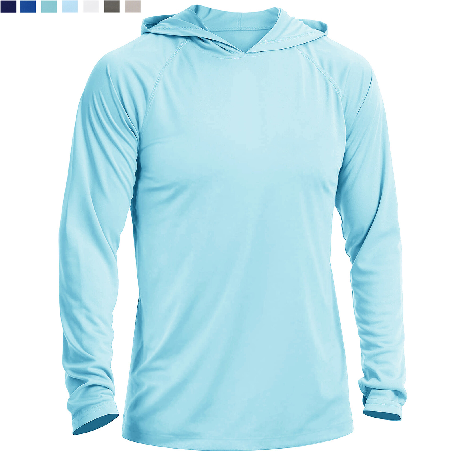 UPF50+ Mens Sun Block Hoodie Long Sleeve Skin Protection Sun Shirts Fishing Tops gallery