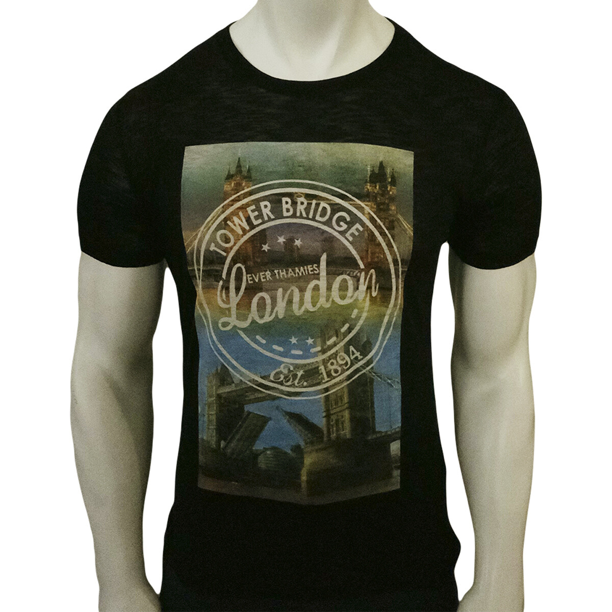 NWT LONDON ENGLAND MEN’S BLACK CREW NECK SHORT SLEEVE T-SHIRT SIZE M