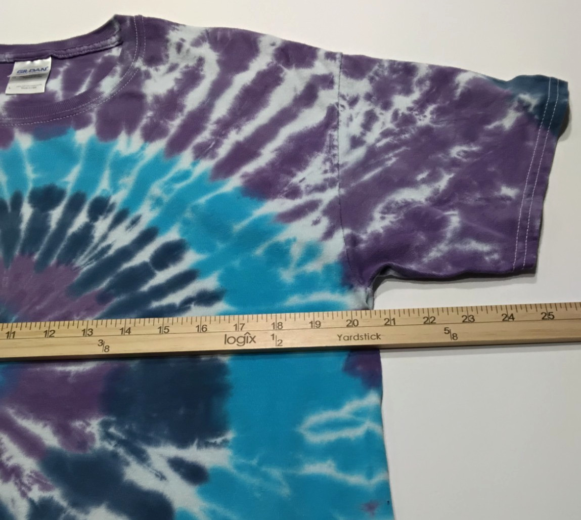 New Tie Dye Men's T-Shirt Purple Blue Adult Large Multicolor Summer Spiral gallery