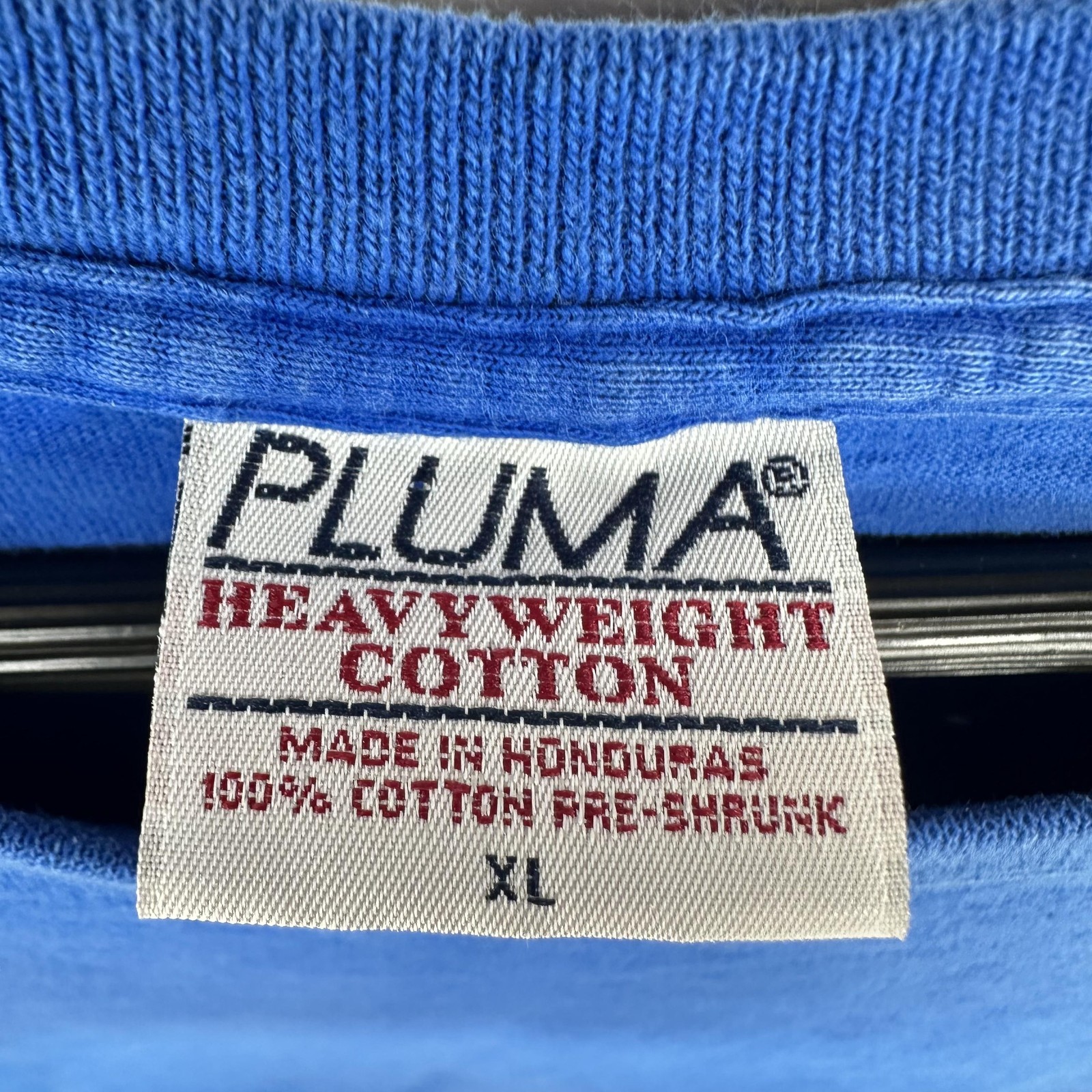 Vintage Pluma Shirt Mens XL Blue Heavyweight Cotton Crewneck Solid Blank Tee 90s gallery