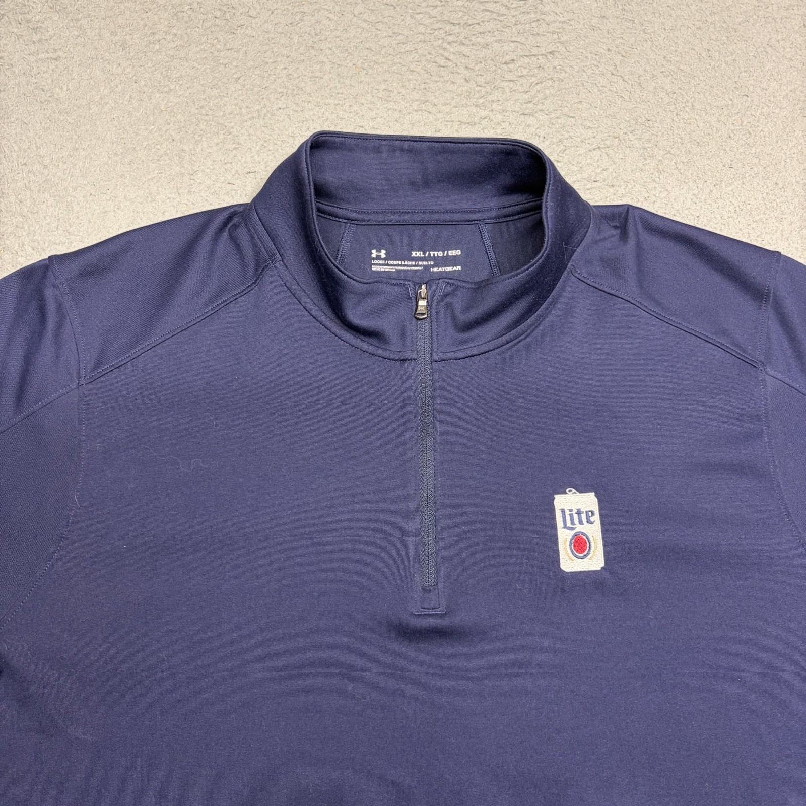 Under Armour Bud Light Pullover Men 2XL XXL Blue Sweater 1/4 Zip Shirt Jacket gallery