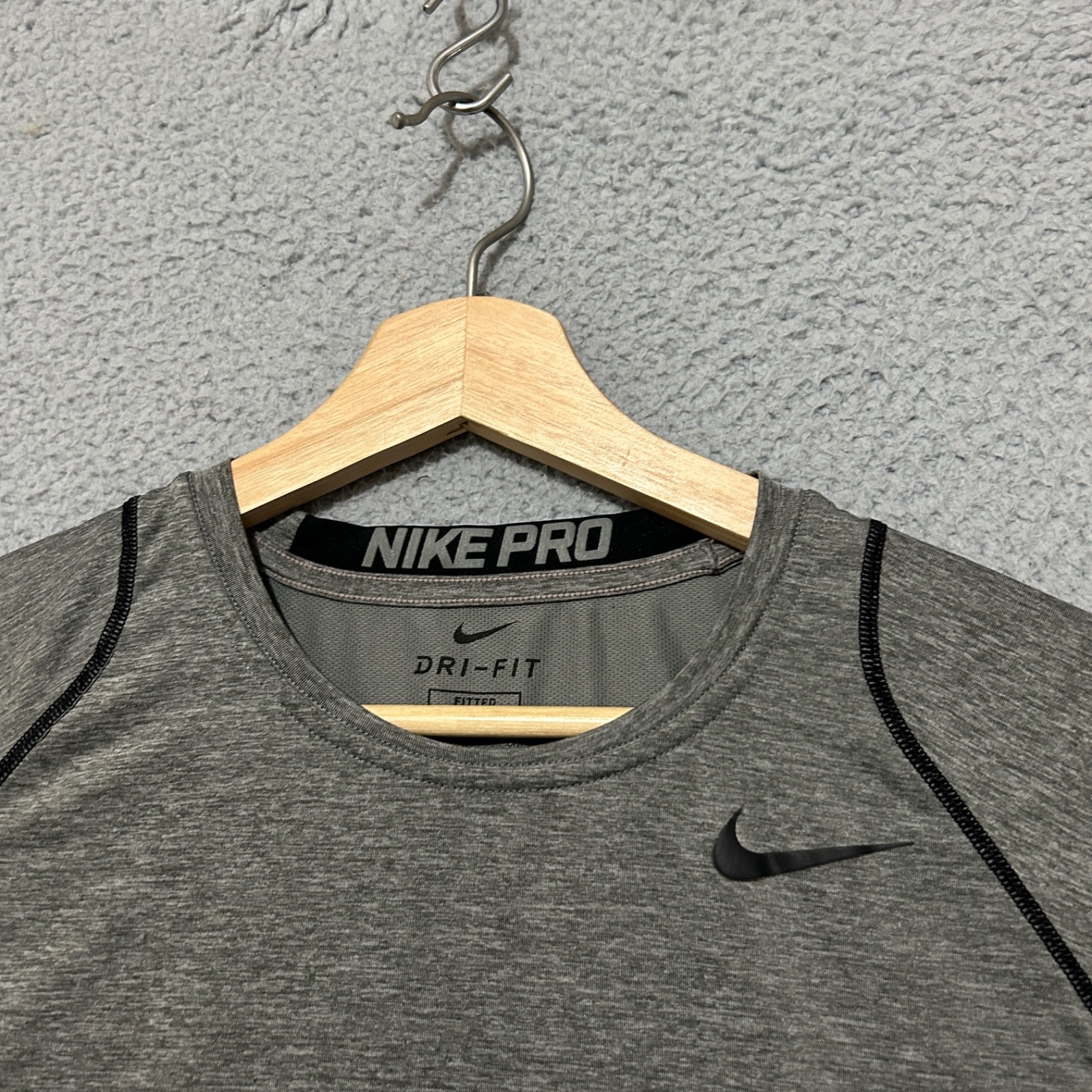 Nike Pro Shirt Men Small Gray Short Sleeve Stretch Fitted Dri-Fit gallery
