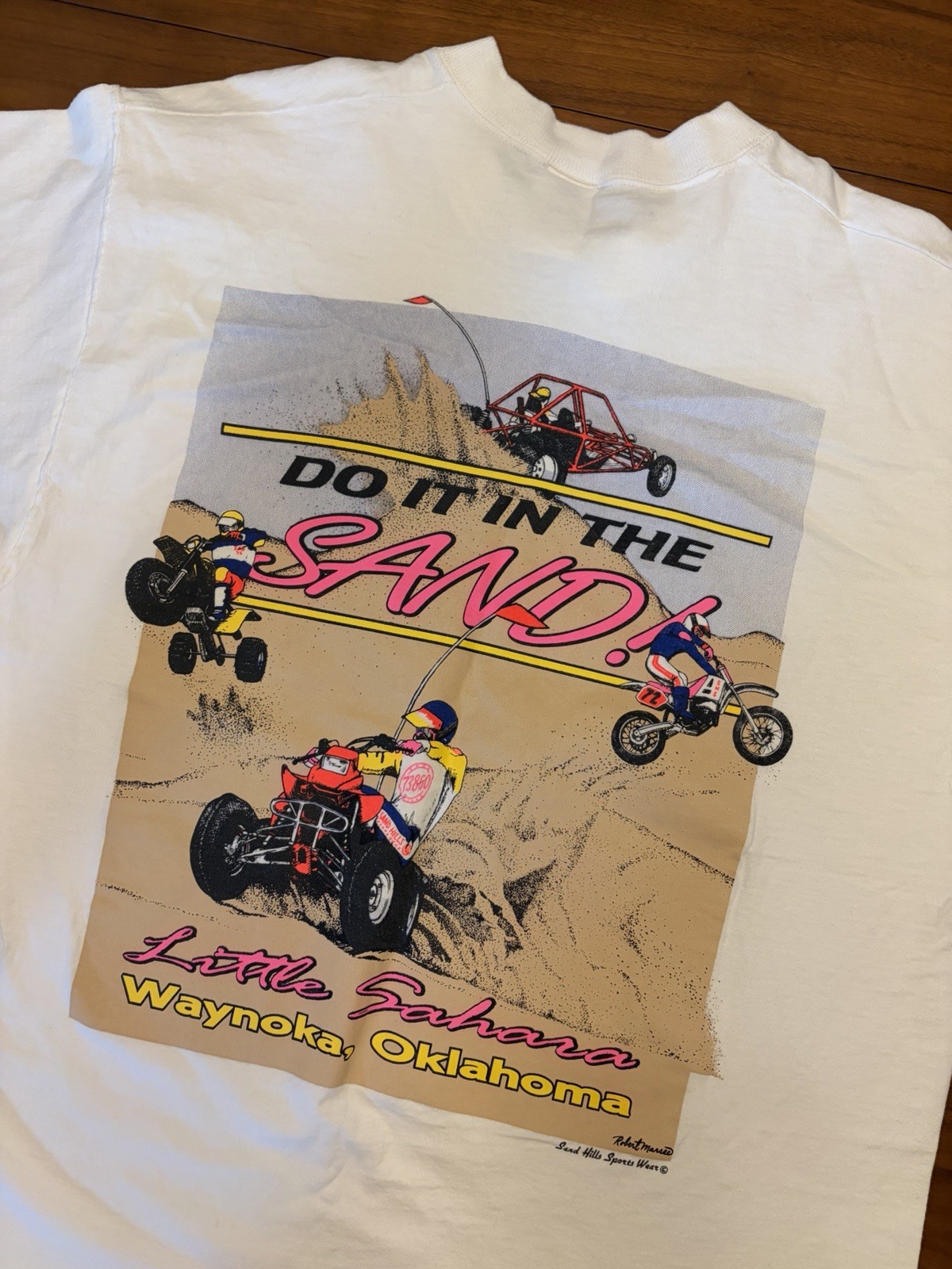 Vintage 90s Sand Sports T-Shirt Mens L Motocross Dirt Bike 3-Wheeler Dunes USA