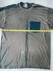 Blank Pocket T-Shirt Distressed Green Earthy Grunge Sun Fade Workwear Crew XL