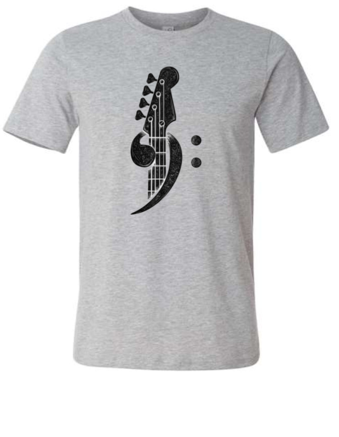 Bass Clef Guitar Tee - Choose Your Size & Color! gallery