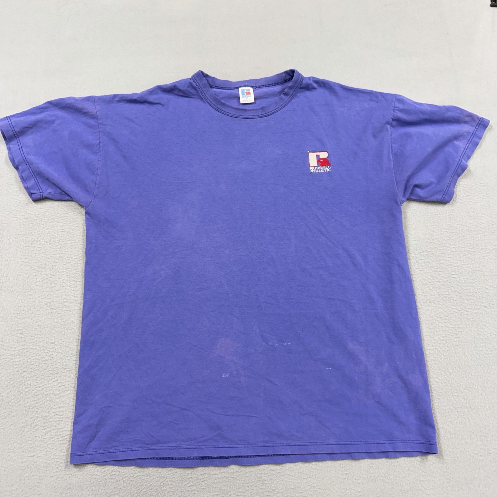 Vintage Russell Athletic Shirt Mens XL Purple Logo T-Shirt Tee Made USA 90s gallery