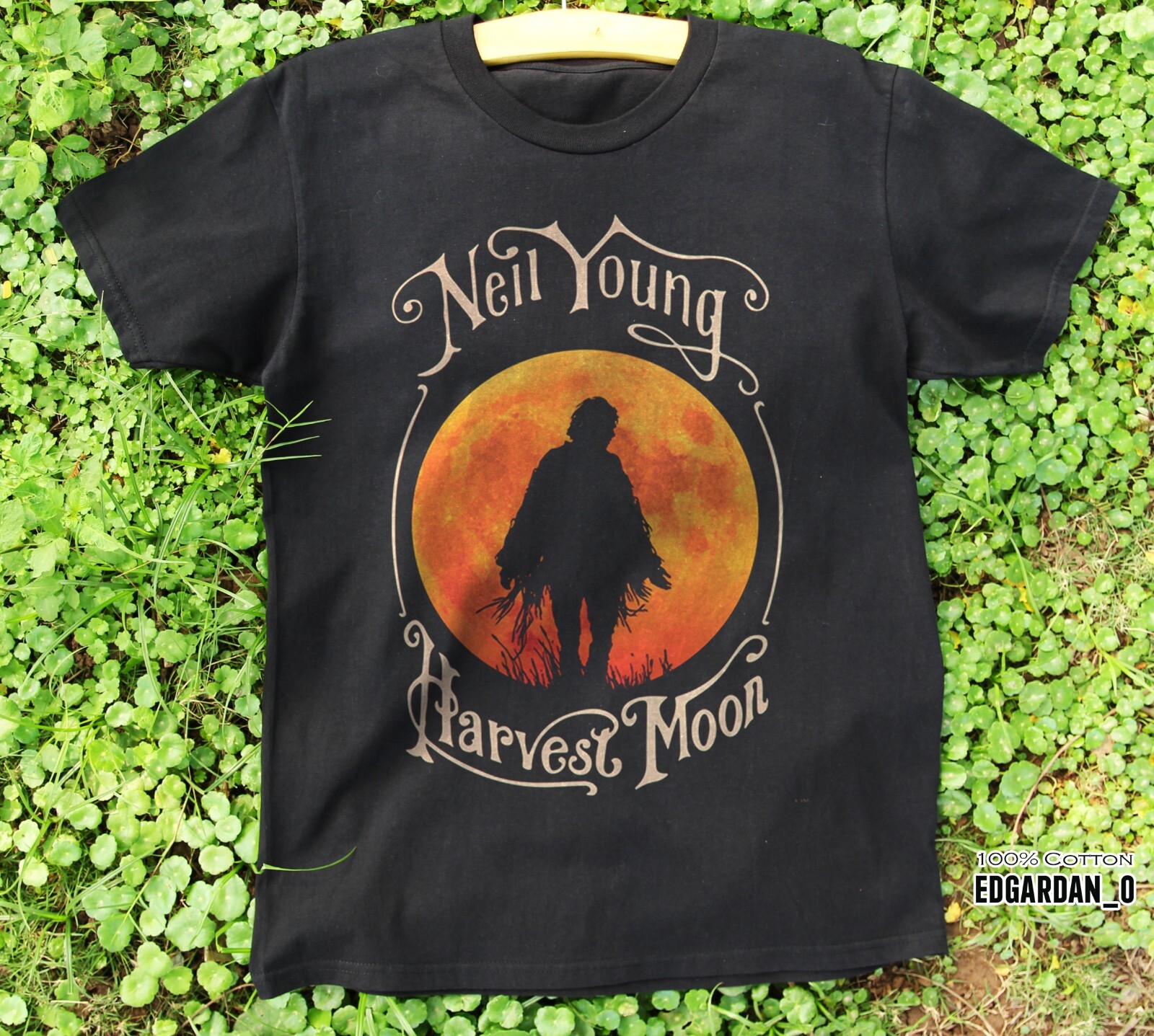 Neil Young Harvest Moon Black Unisex T-shirt Size S-5XL