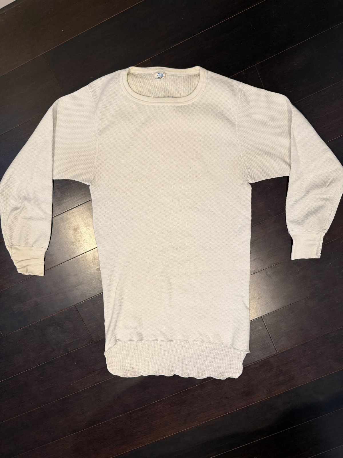 Vintage 80s Hanes American Sportsman Thermal Shirt Mens 2XL Waffle Knit White gallery