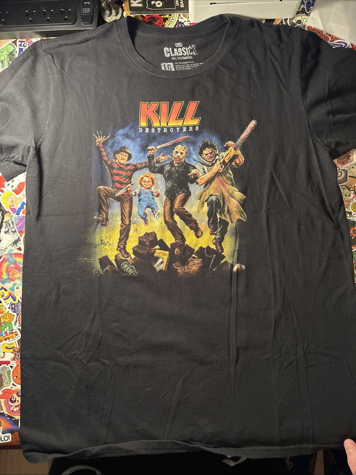 Fright Rags Kill Destroyers Horror KISS FREDDY JASON CHUCKY LEATHERFACE T Shirt gallery