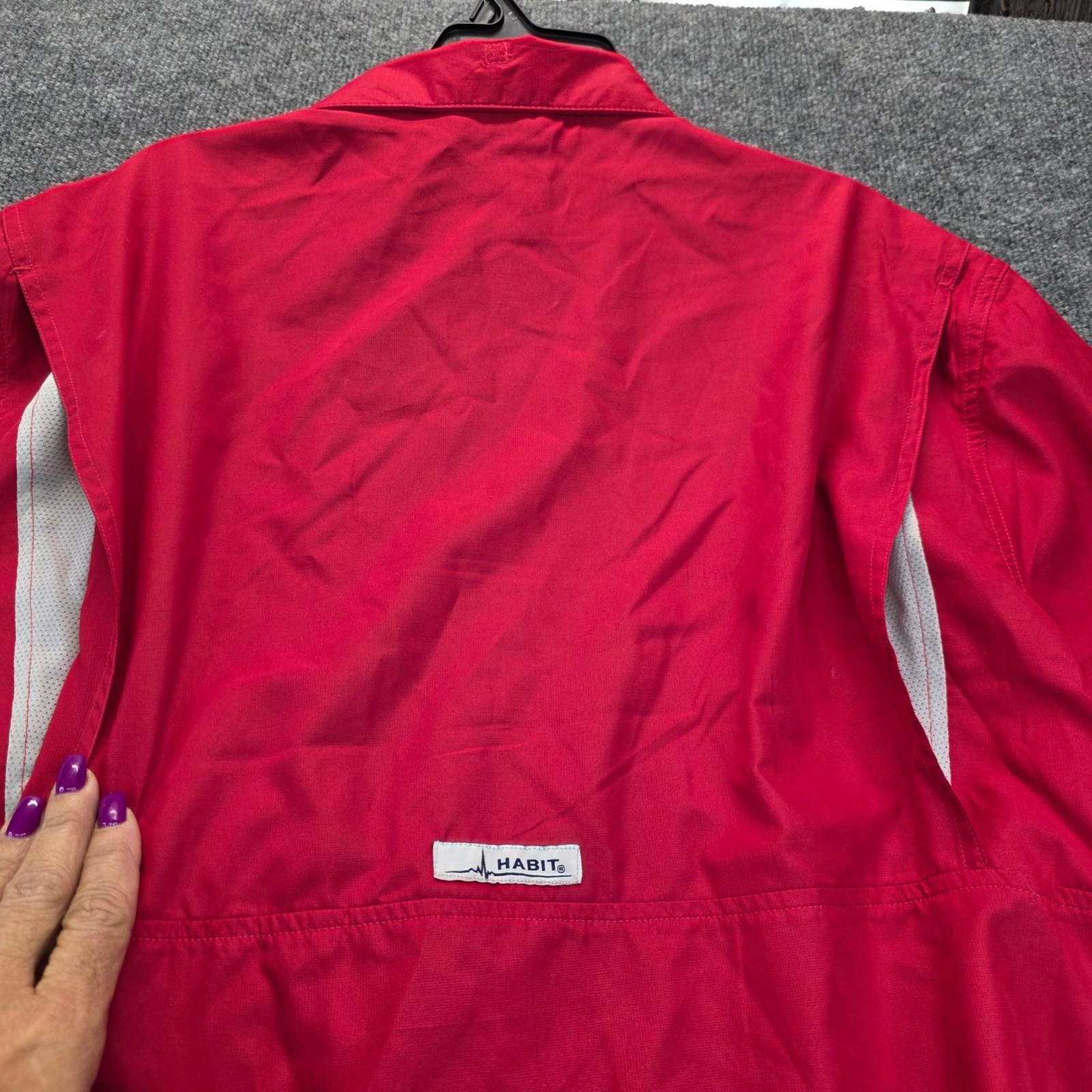 Habit Mens Fishing Shirt 2XL Red Short Sleeve Outdoor Campcore UPF 40+ Hike Gorp gallery