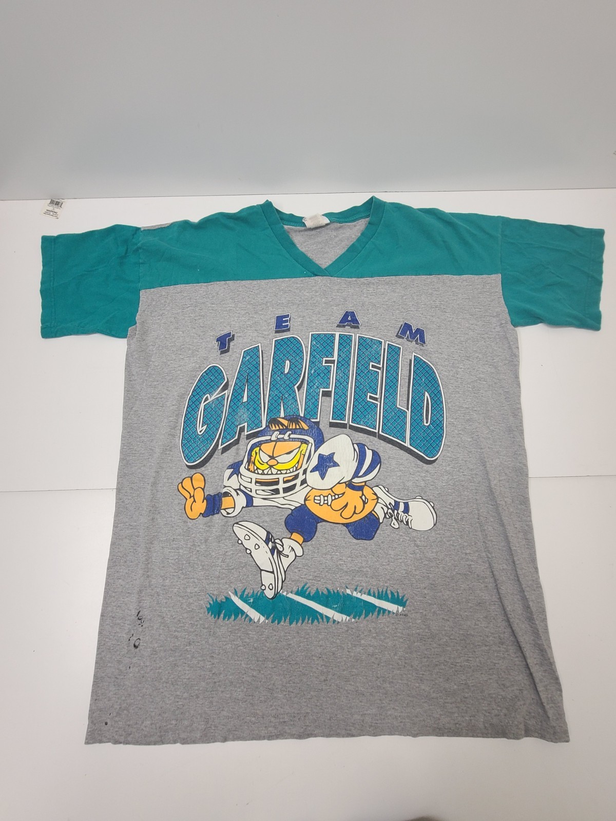 Vintage Team Garfield Football Shirt OSFA Oversized 2XL Sleep Shirt Nightgown