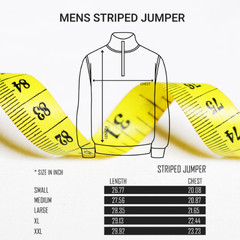 WESTACE Men’s Striped Quarter-Zip Sweater Casual Knit Pullover Jumper S-XXL