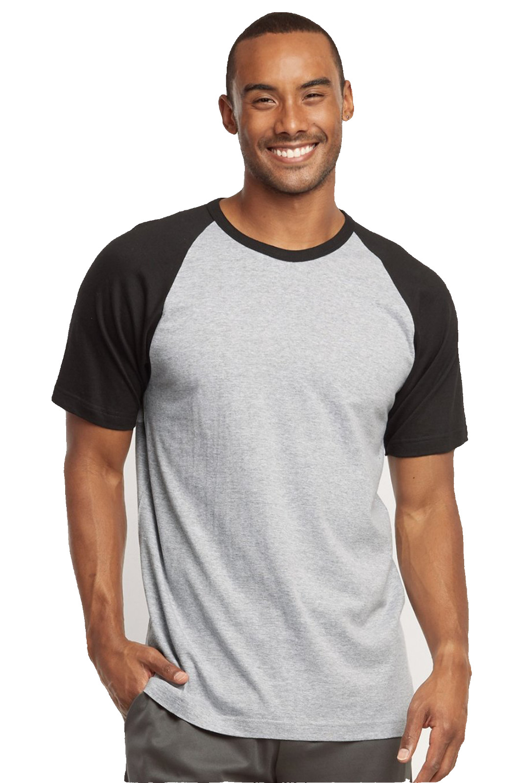 Raglan Baseball Tee-Shirt Premium Cotton Jersey Short Sleeve Men's New Two Tone gallery