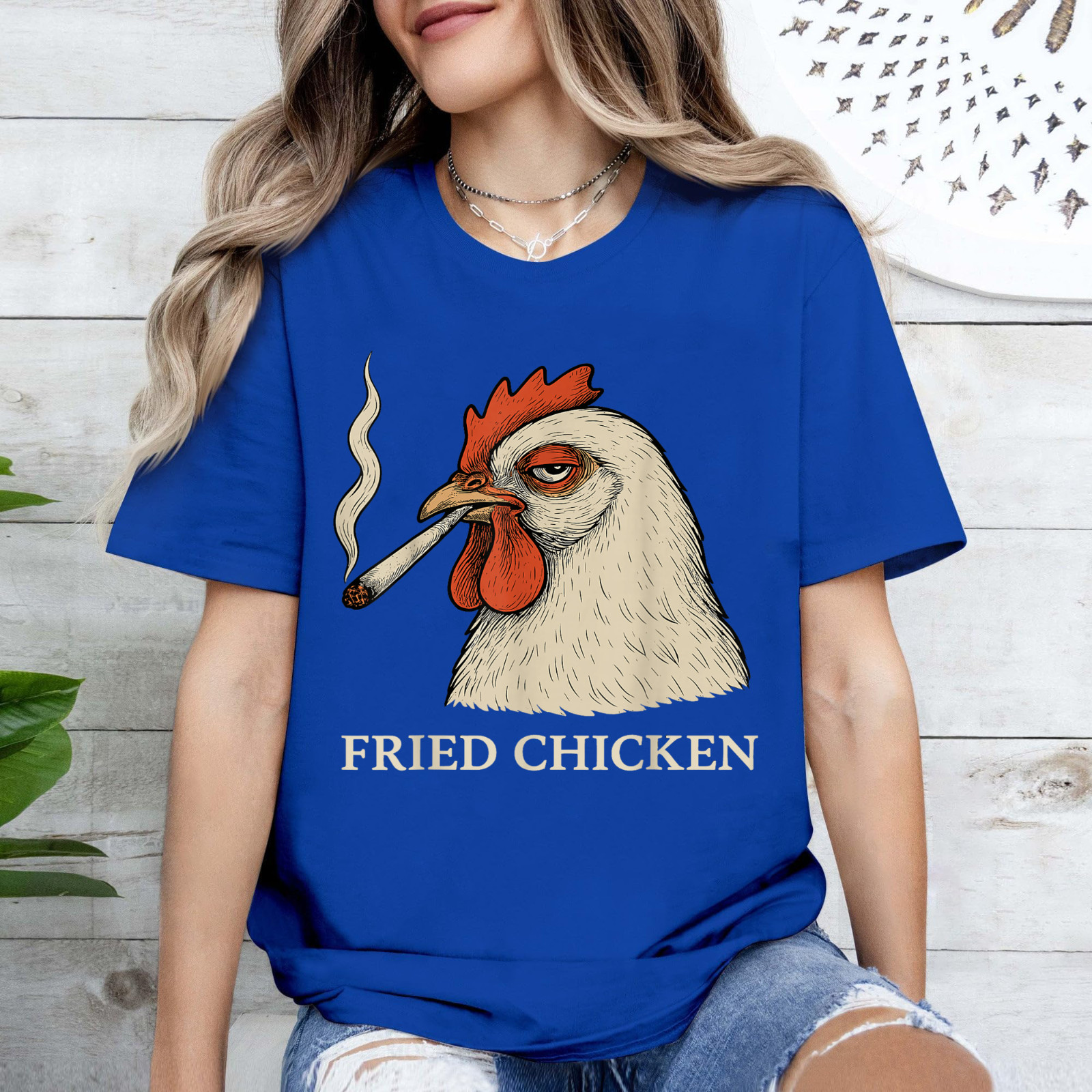 Fried Chicken Smoking Joint Funny T-Shirt gallery