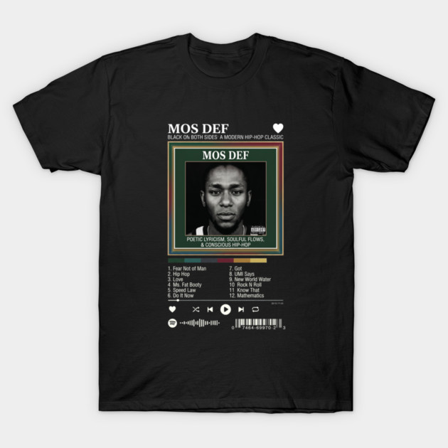 Yasiin Bey Mos Def T-Shirt Tracklist Music Player Vintage Hip Hop Rap Graphic gallery