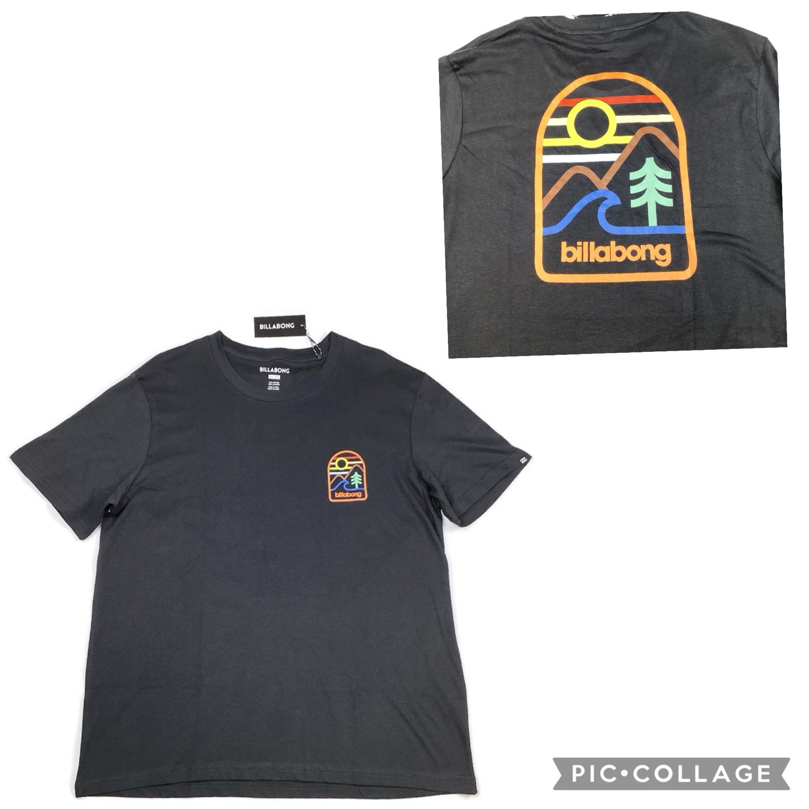 Billabong Black Short Sleeve Graphic T-Shirt Size XL NEW! Retail $50 gallery