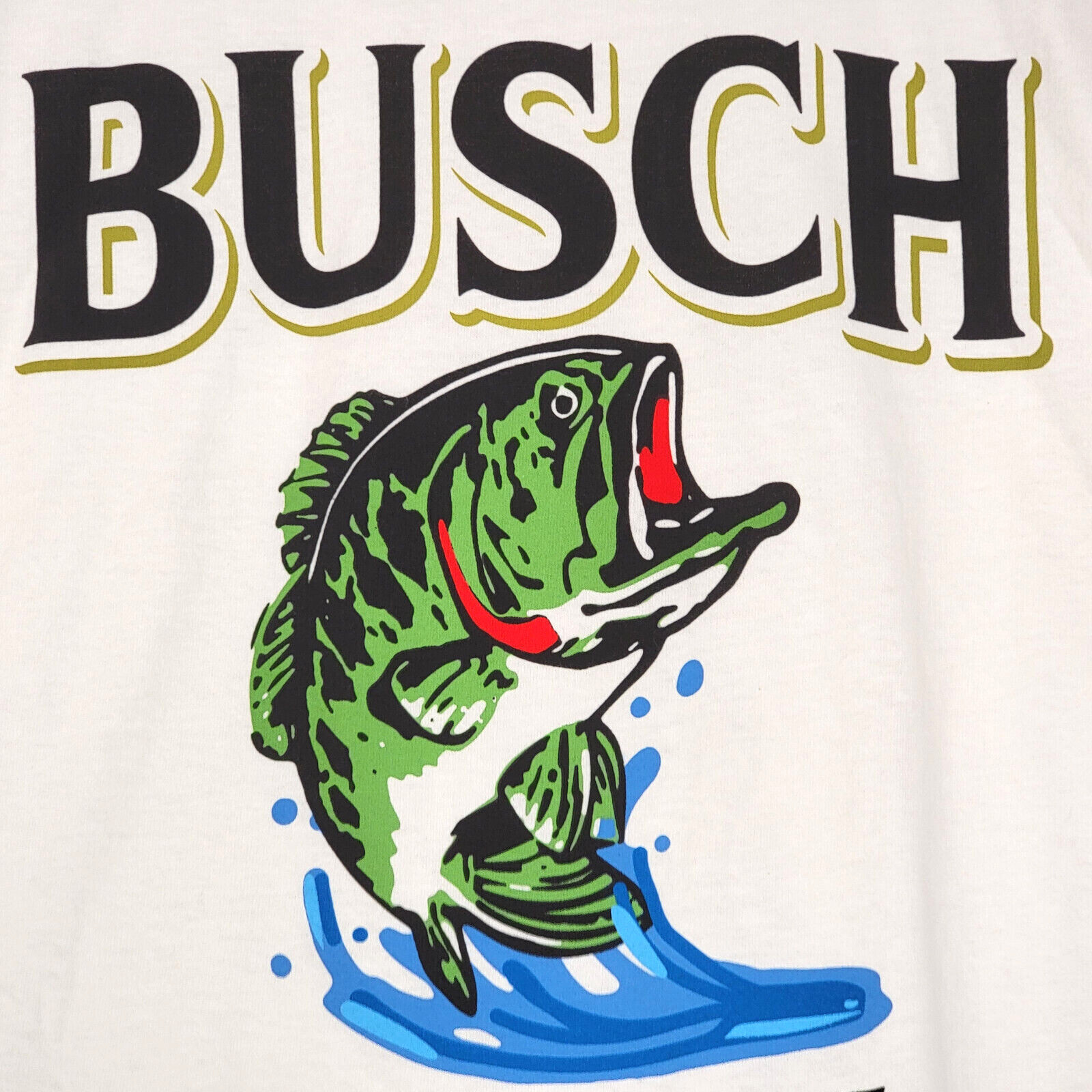 BUSCH LIGHT Beer Shirt Mens Small White Brew Fishing Bass Casual Hunting NWT gallery