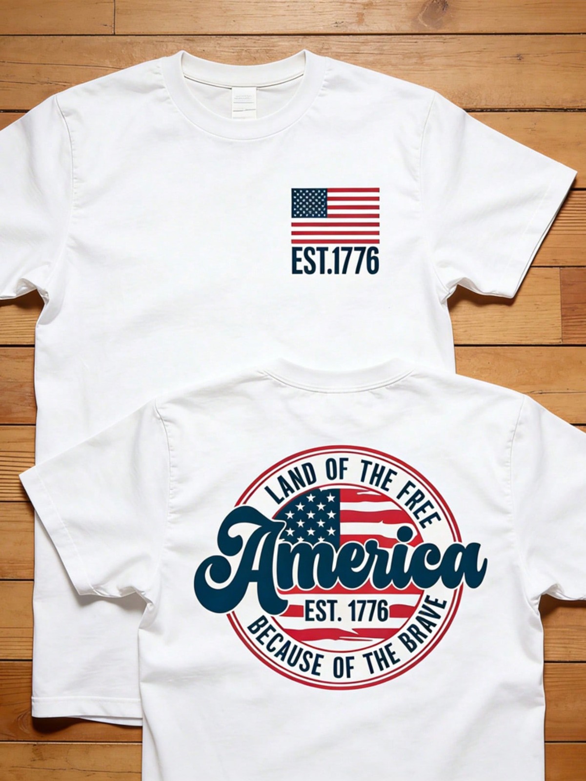 American Flag Shirt, July 4th Shirt, Retro American Graphic T-Shirt gallery