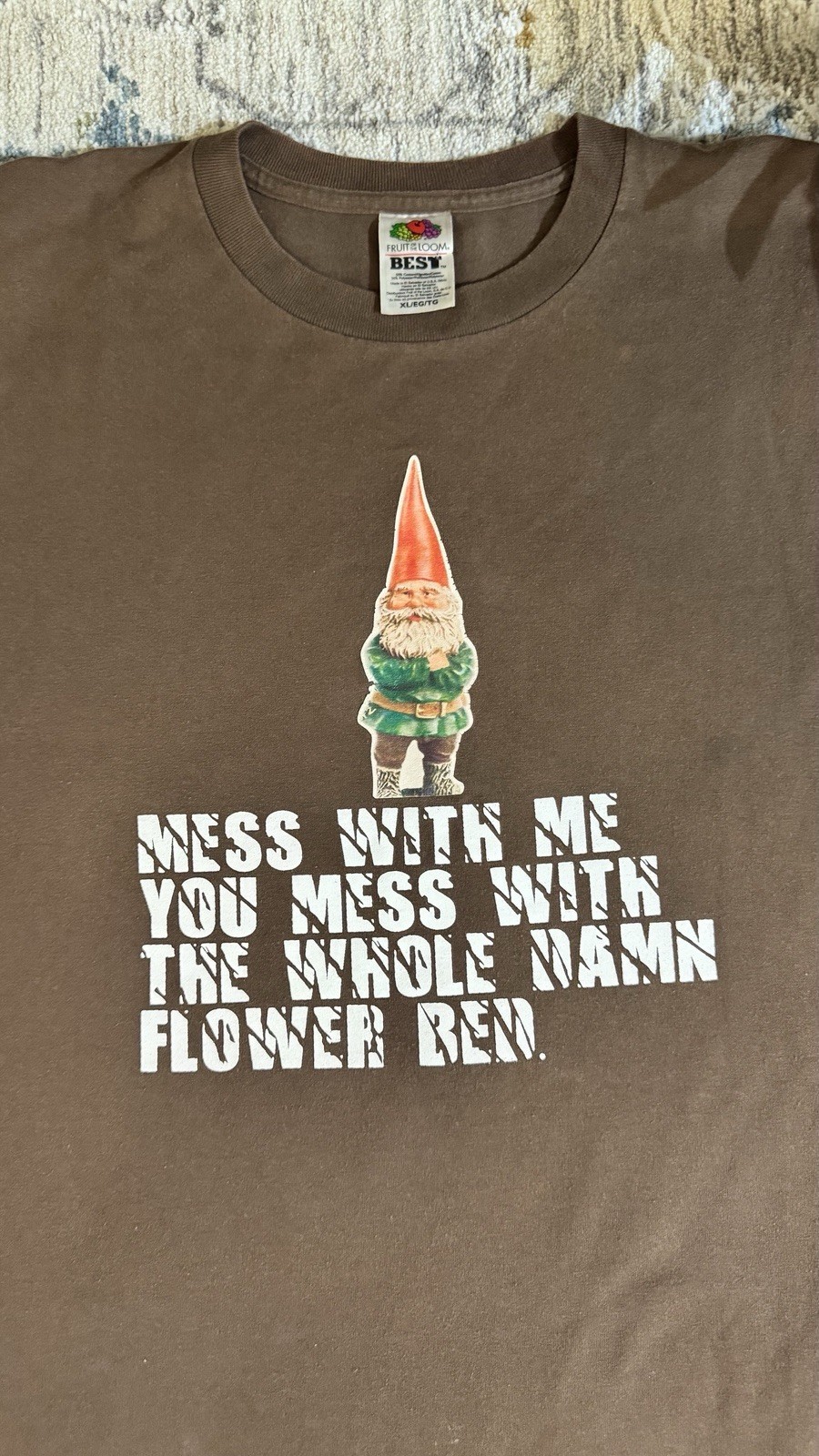 Vintage Fruit of the Loom Brown Gnome Graphic T-Shirt gallery