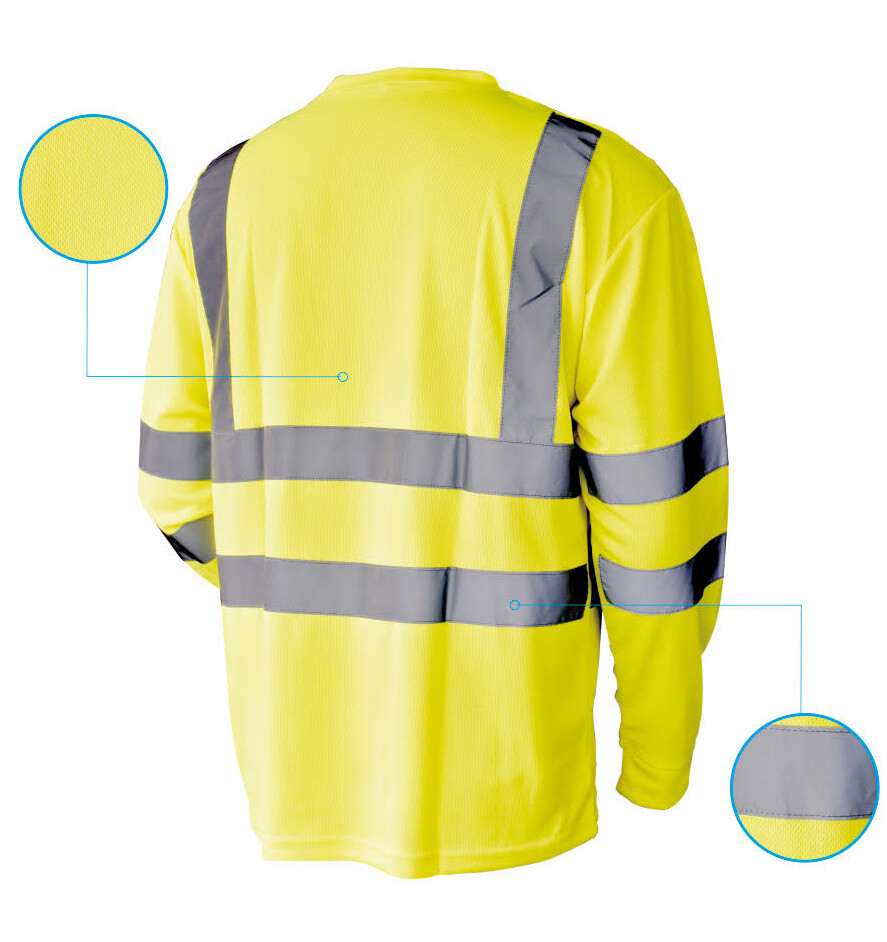 L&M Hi Vis T Shirt ANSI Class 3 Reflective Tape Safety Long Short Sleeve gallery
