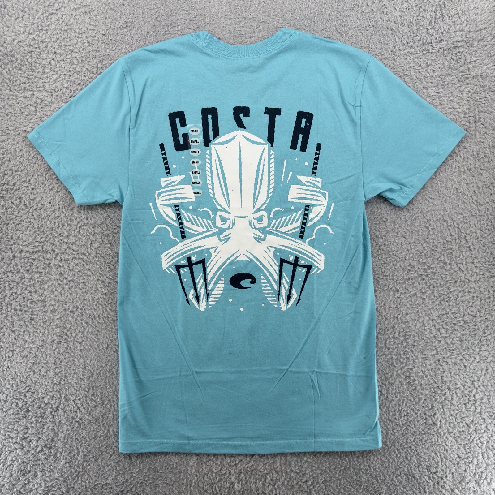 Costa Del Mar Men T-Shirt S Caribbean Blue Price Trident Short Sleeve Crew Neck gallery