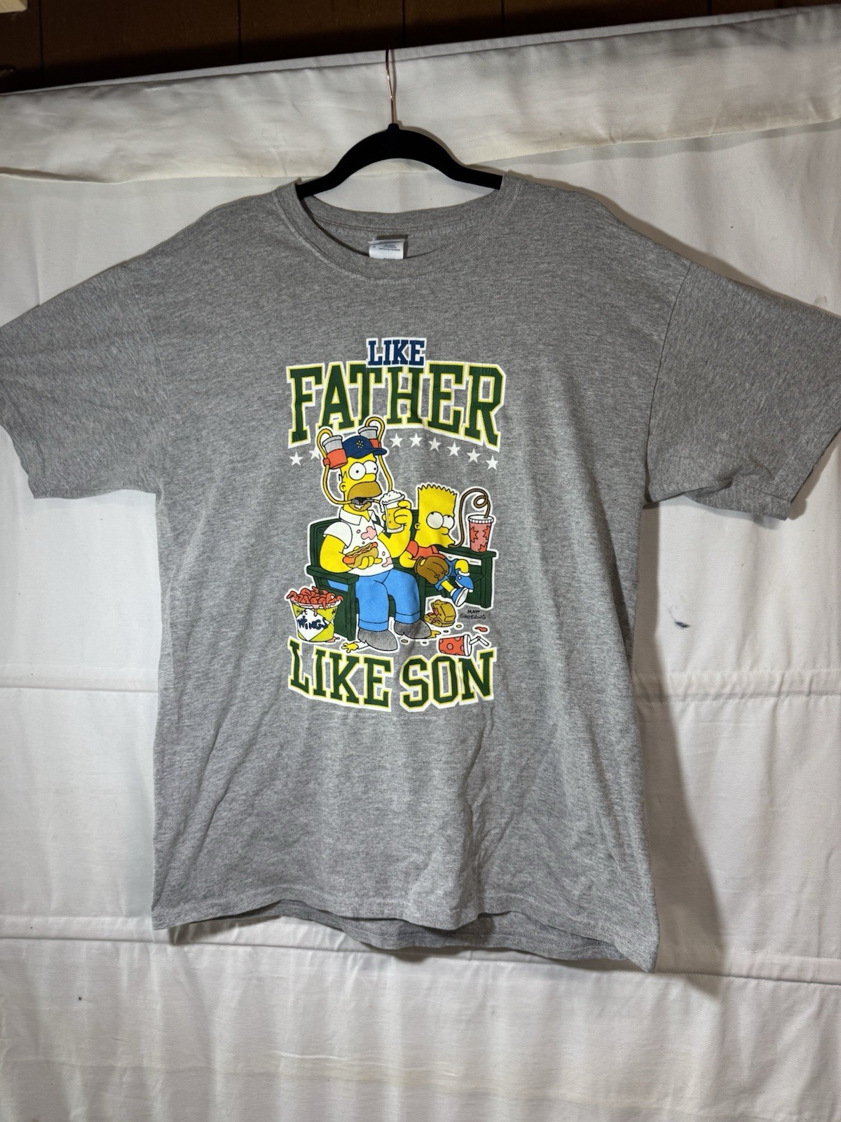 VTG The Simpsons T-Shirt Sz L “Like Father Like Son” Bart Homer Simpson Fox 2009