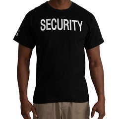 Men’s Black 2-Sided “SECURITY” T-Shirt with US Flag On Sleeve