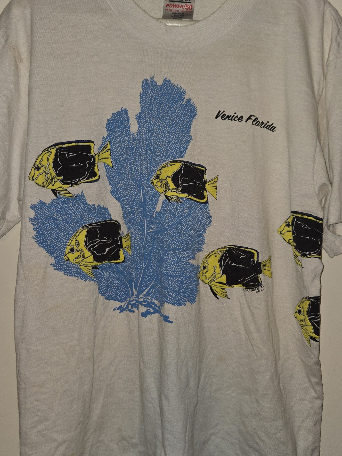 VTG RARE VENICE BEACH FLORIDA AQUATIC FISH T SHIRT SIZE L 1989 gallery