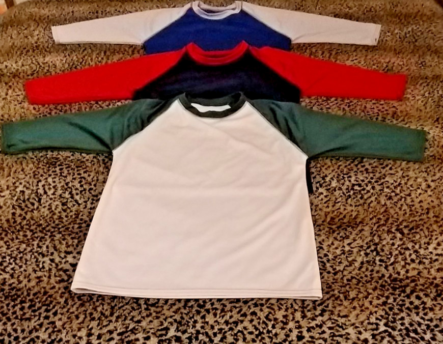 3 Packs Men’s 3/4 Sleeve Crew Neck Raglan Jersey Baseball Tee Shirts Size Small