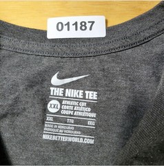 Nike Run Athletic Cut Men’s Size XXL Solid Gray Oversized Logo Crew-Neck T-Shirt