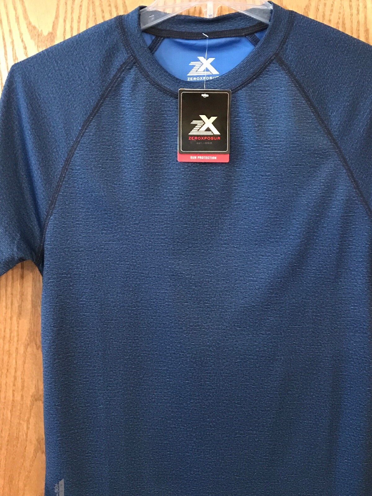 Men's ZEROXPOSUR Navy Crew Neck Active Short Sleeve T-Shirt Size Small gallery