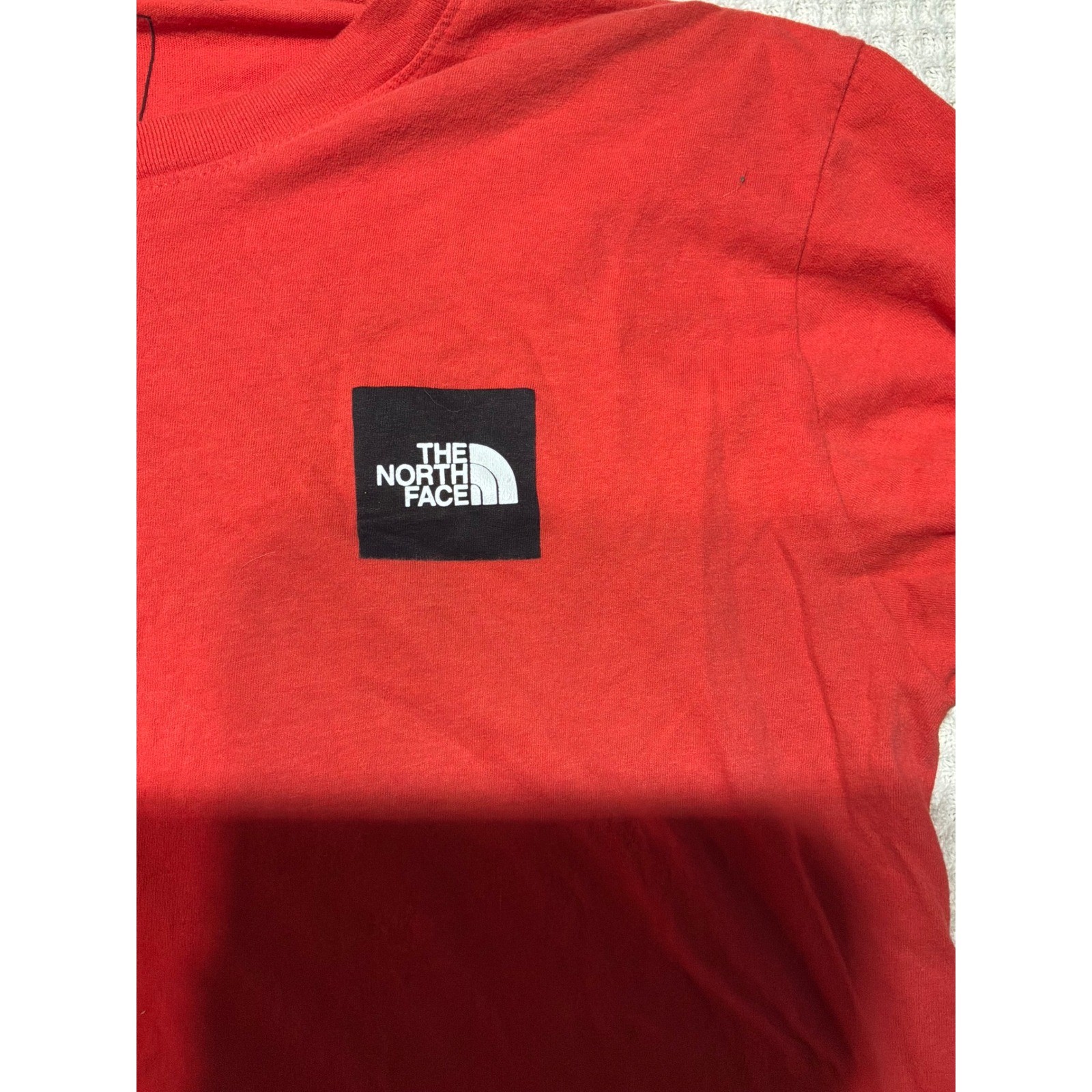 The North Face Long Sleeve T-Shirt Mens M Orange Red Box Logo NF0A3L3E gallery