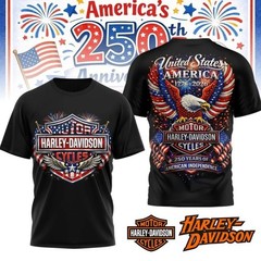 Harley-Davidson America 250th Anniversary Shirt 1776-2026 Independence Day Tee