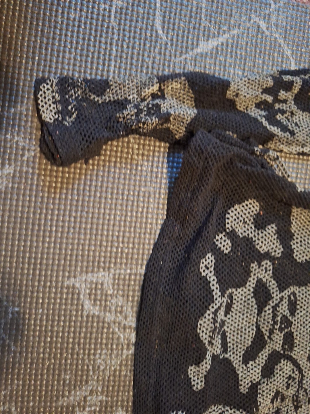Tripp NYC Sheer Skull Print Mesh Long Sleeve Mens Large Shirt Goth Punk Fishnet gallery