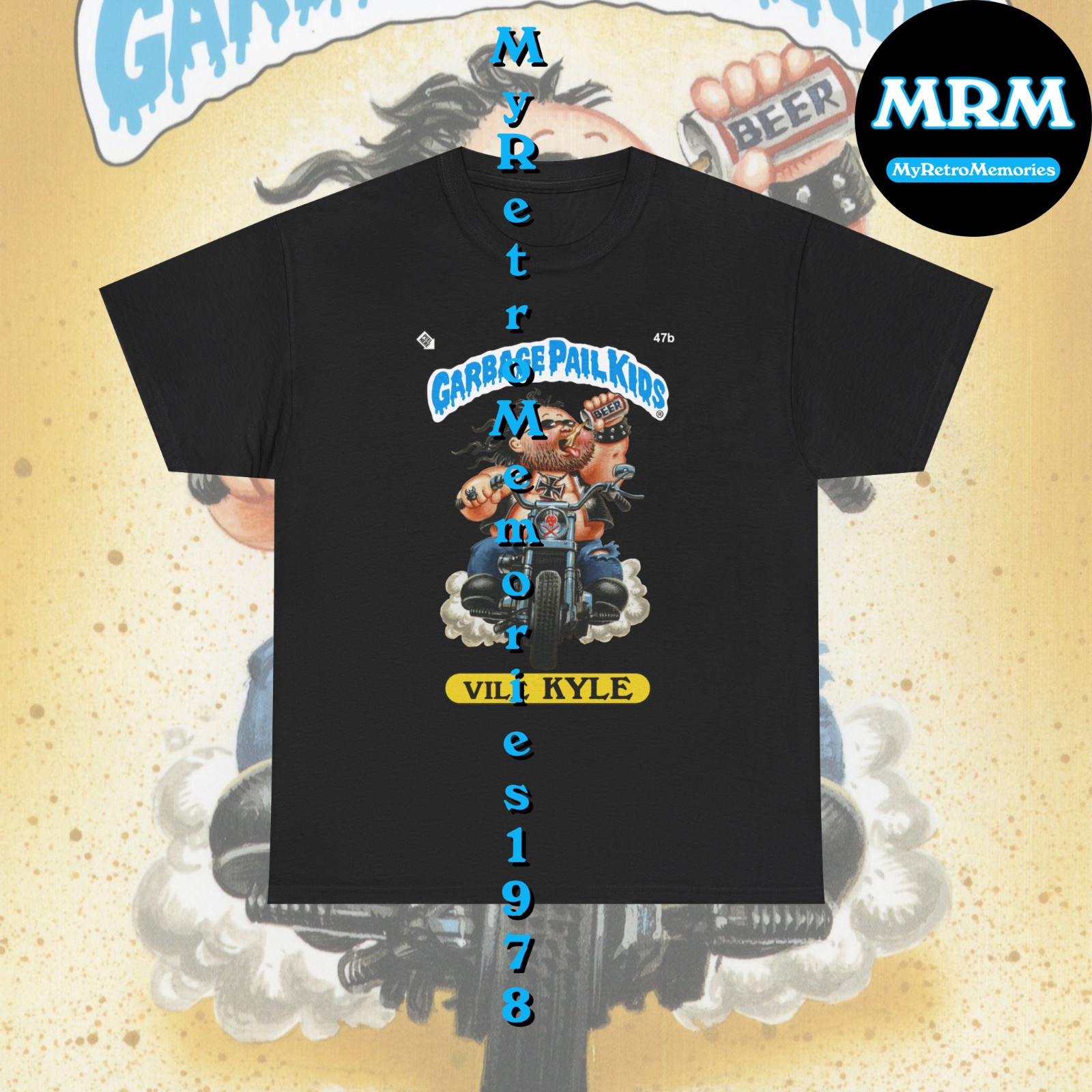 Garbage Pail Kids Disgustin' Justin or Vile Kyle T-shirt S-5XL GPK Retro Tee gallery