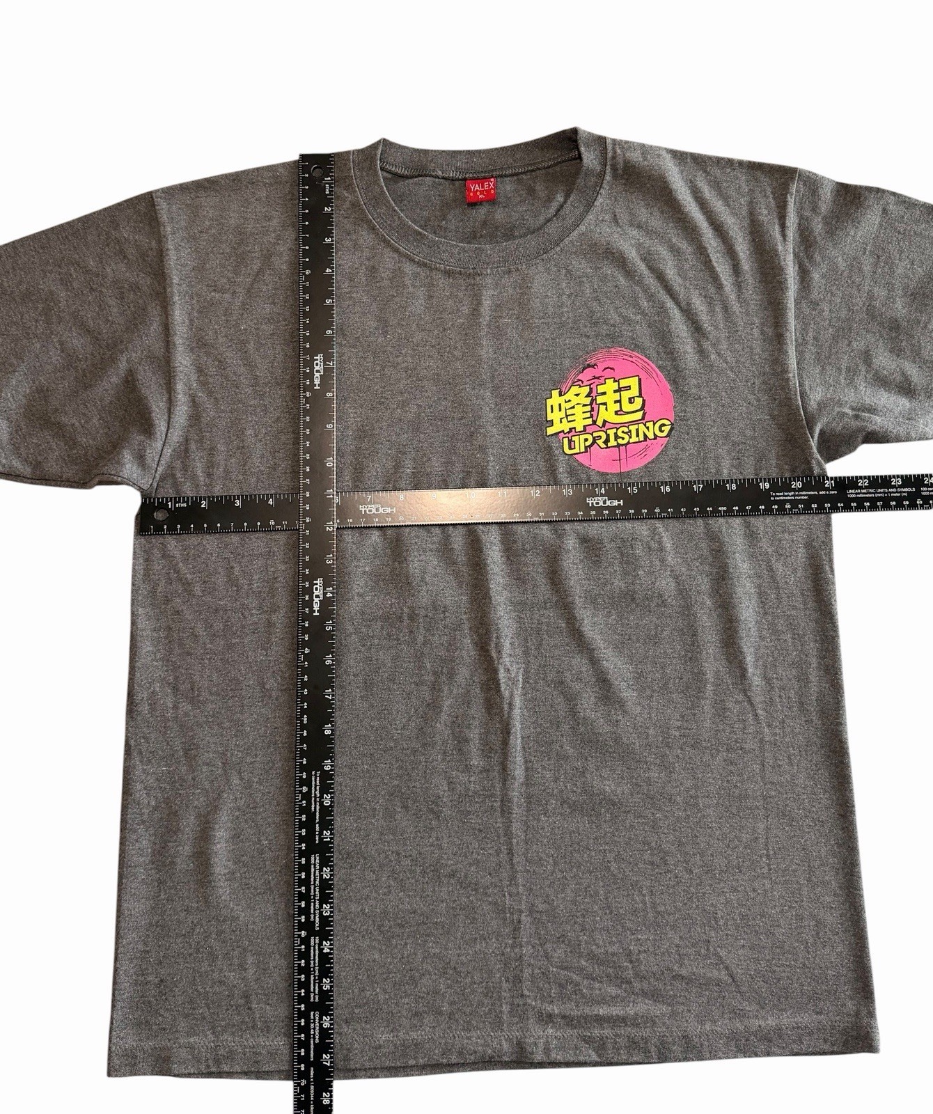 Cool Men's Uprising anime style Graphic Gray Short Sleeve Crew Neck T-Shirt XL gallery
