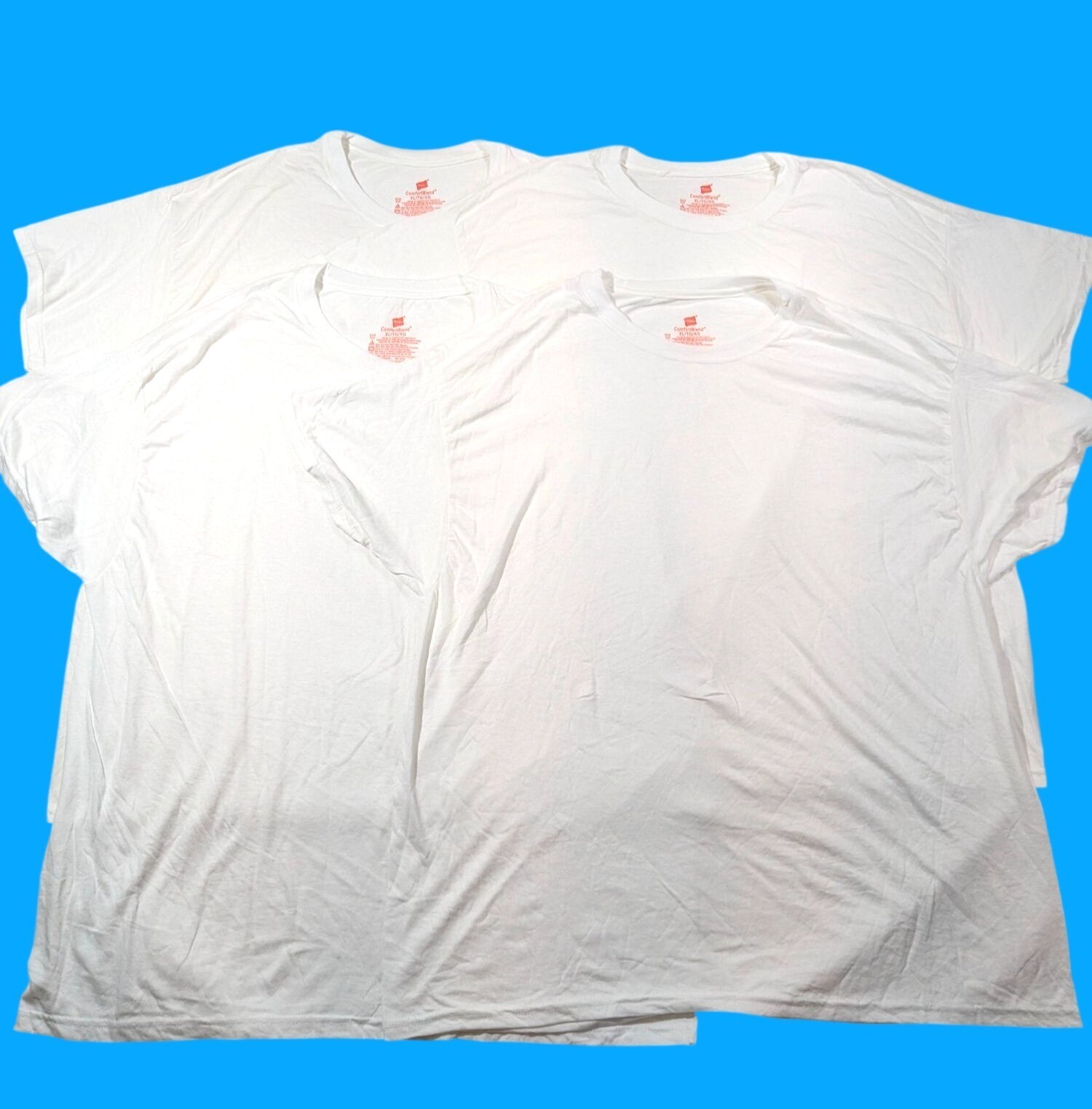 Hanes ComfortBlend Mens White T-Shirts size XL Lot Of 4 Crew Neck Short Sleeve gallery