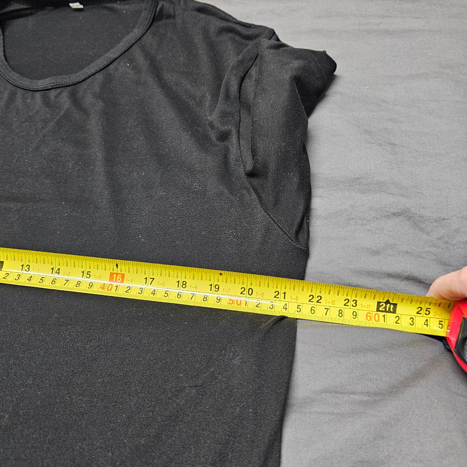 Men's Plain Black Stretch T-Shirt Size Medium Lightweight Crew Neck Unbranded gallery