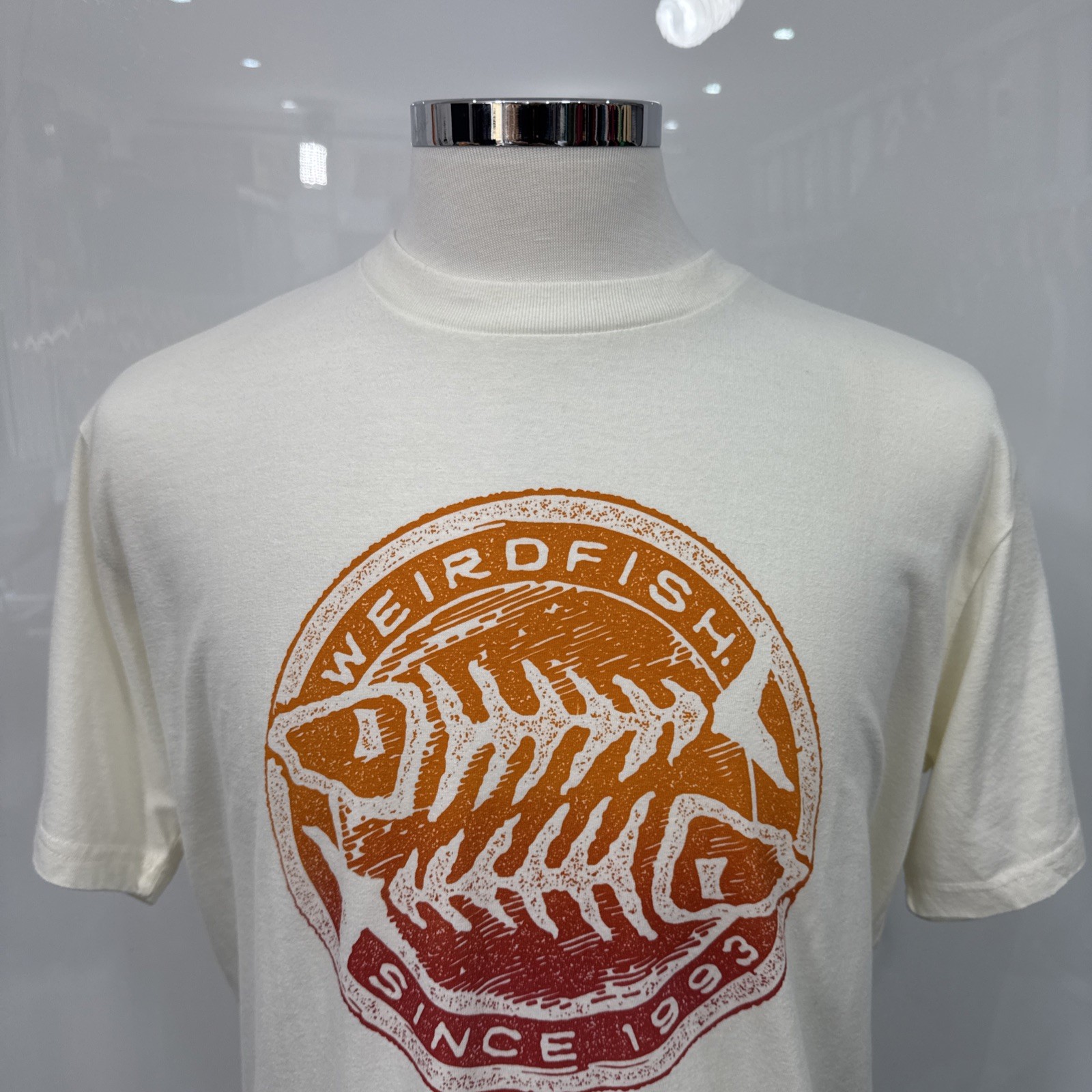 WEIRD FISH Pale Yellow Relaxed Fit Crew Neck Summer T Shirt Size XL gallery