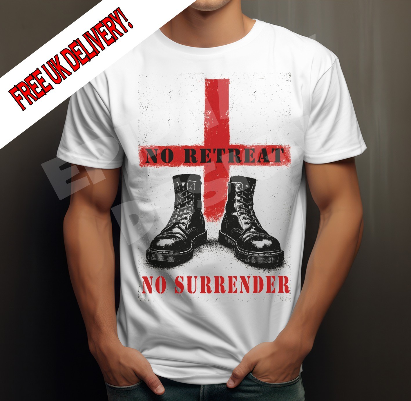 Mens Flag Of St George T Shirt Skinhead Oi! 2 Tone Ska Also Ladies Proud English gallery
