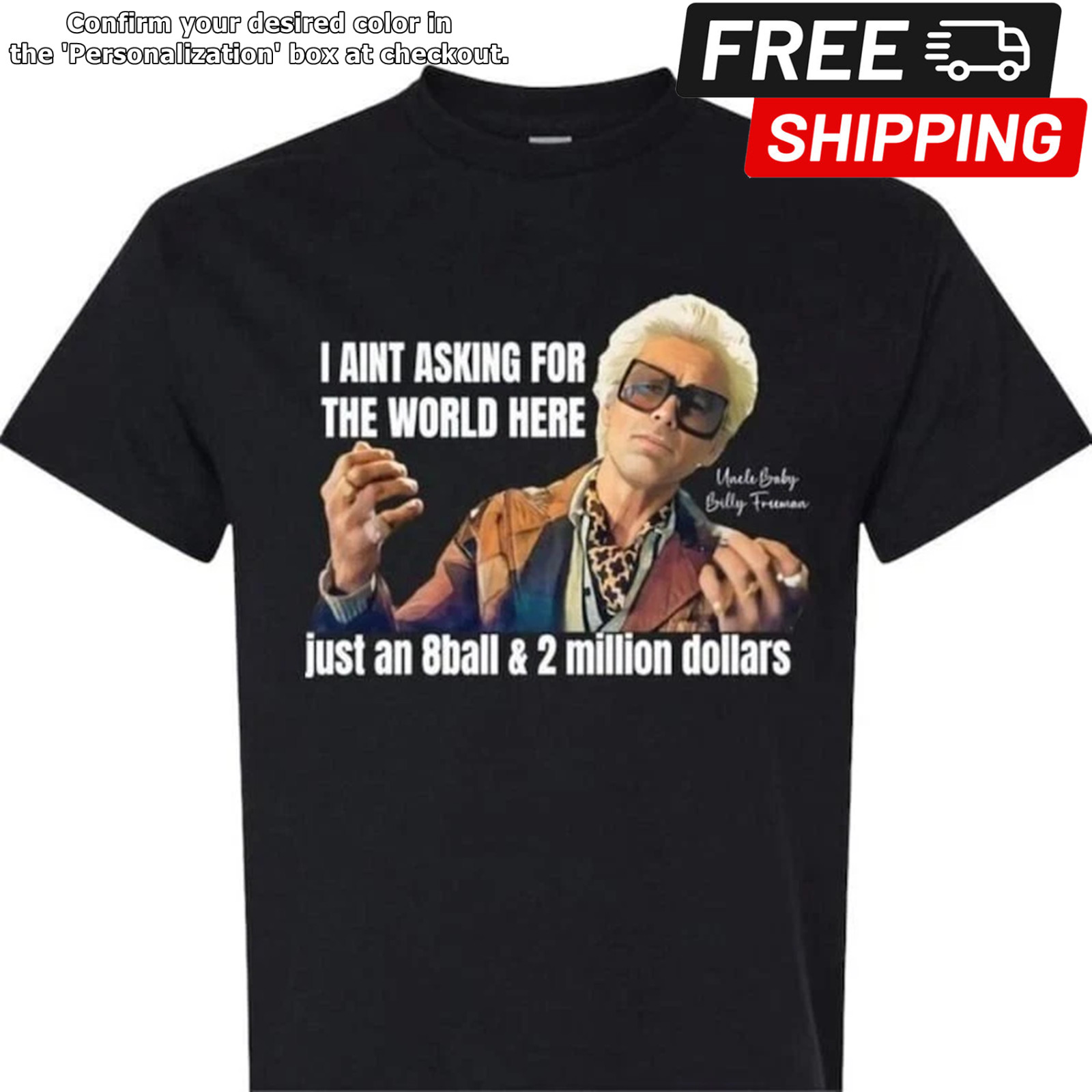 Baby Billy 8ball and 2 million dollars Shirt, Baby Billy Tour 1989 Shirt