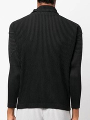 Issey Miyake Men’s Basic Pleated High Neck Long Sleeve