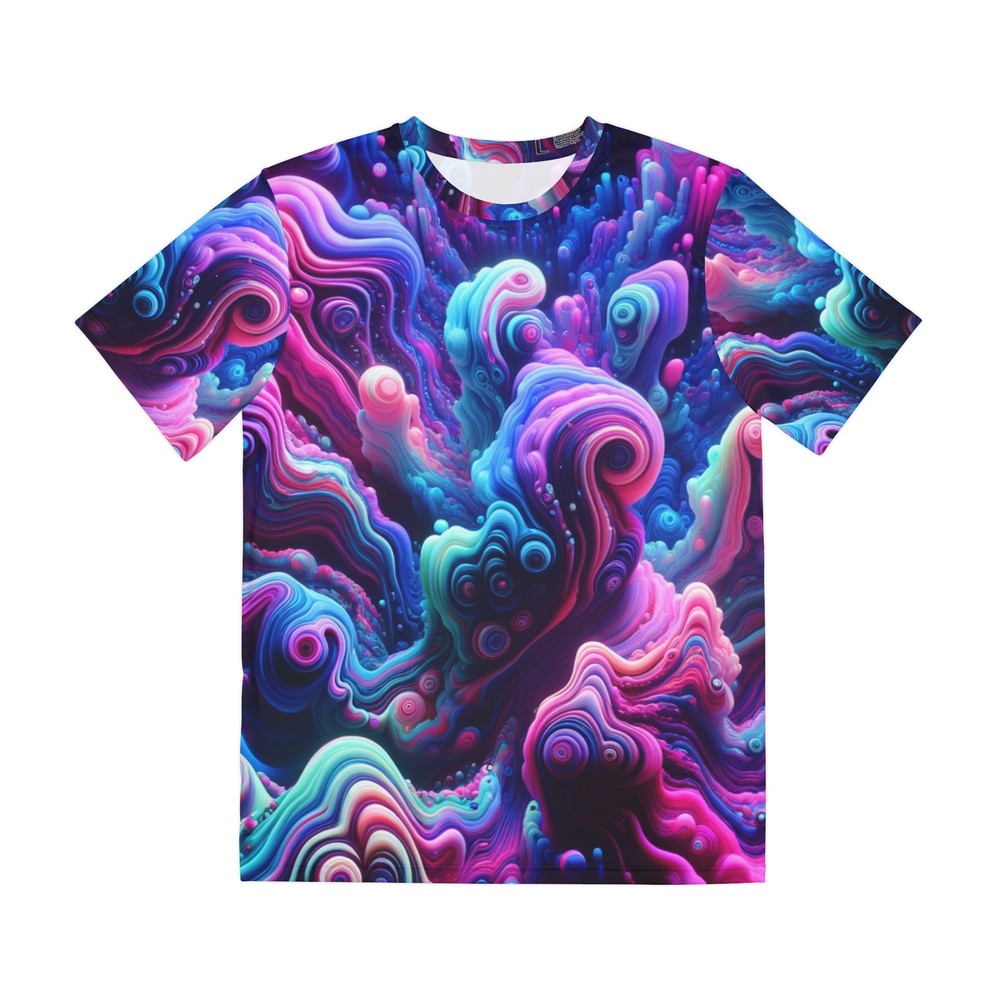 All Over Print T Shirt Psychedelic Op-Art Great Colors Festival AOP Rave Tee