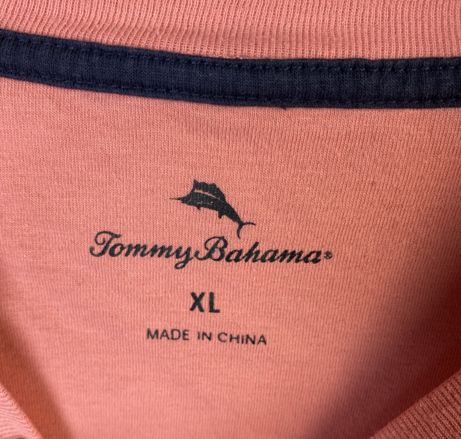 Tommy Bahama Shirt Mens XL Salmon Crew Neck Pullover Short Sleeve Casual Beach gallery