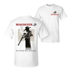 Winchester Undertaker T-Shirt-Grim Reaper CowboyGraphic Tee with Skull and Rifle