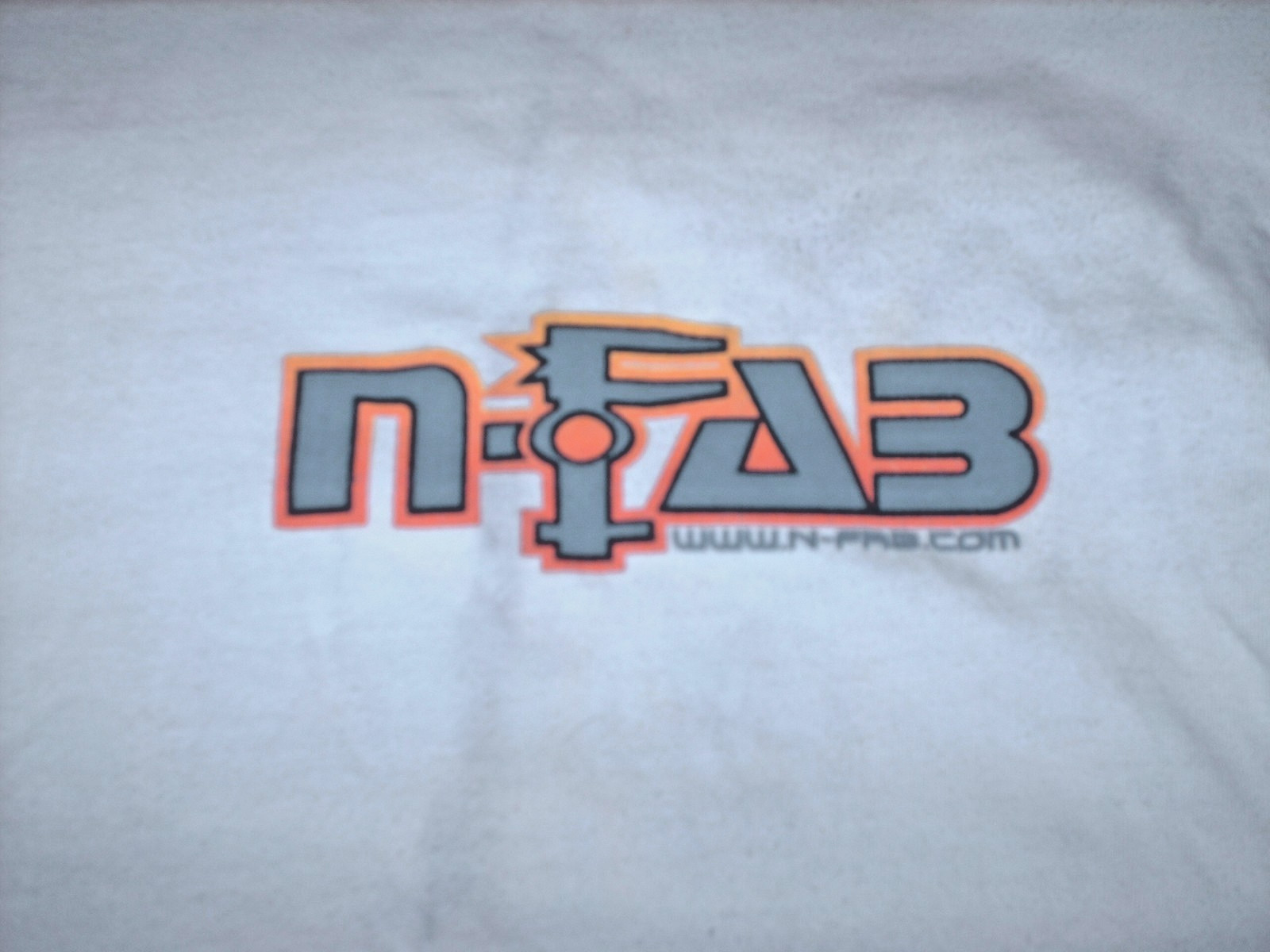 Mens N-FAB Logo T Shirt Large White Orange Gray gallery