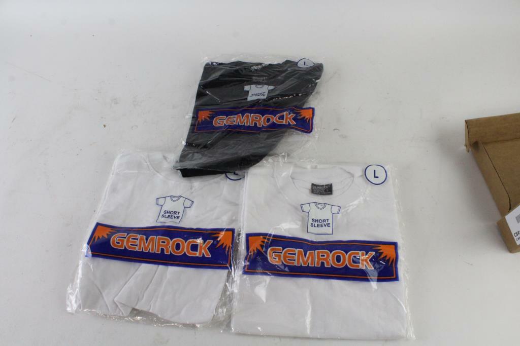 BLACK GEMROCK MENS CREW NECK TEE COTTON TSHIRT 2 PIECE SET gallery